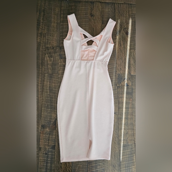 Elegant Pink Sleeveless Dress - Picture 4 of 4
